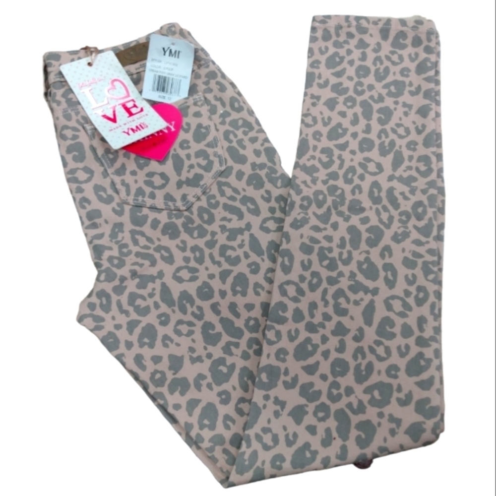 Ymi Cheetah Print Denim Jeans